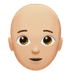 🧑🏼‍🦲 person: medium-light skin tone, bald display on Apple